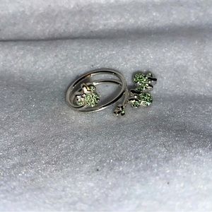Minnie Mouse ring and earring set